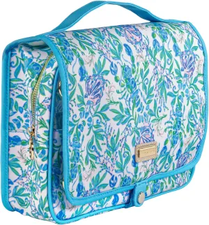 Lilly Pulitzer Travel Toiletry Bag with Handle, Pockets, and Zipper, Hanging Travel Organizer for Makeup and Toiletries, Just a Pinch