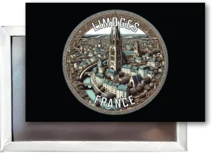Limoges France Souvenir Destination 2x3-Inch Fridge Magnet 4-Pack