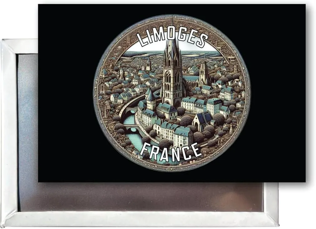 Limoges France Souvenir Destination 2x3-Inch Fridge Magnet 4-Pack