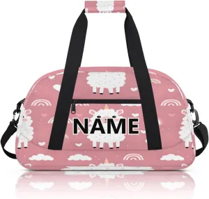 Llama Custom Small Gym Bag 18 inch for Women Men Personalized Cartoon Animal Alpaca Cute Carry On Overnight Weekender Bag for Travel Work Dance Sport