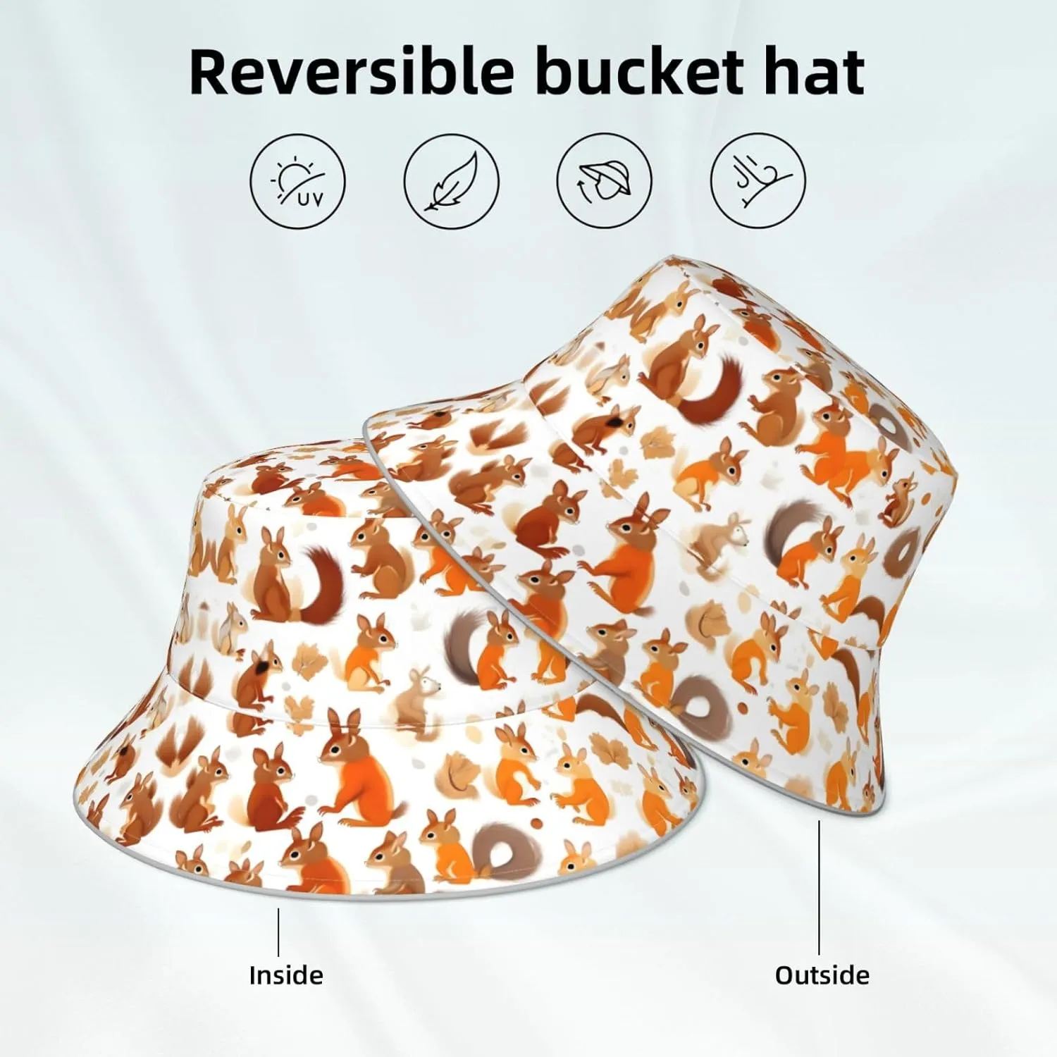 Long Ears French Bulldog Print Bucket Hat for Women and Men Packable Travel Summer Beach Hat Sun Hats Hiking Hat