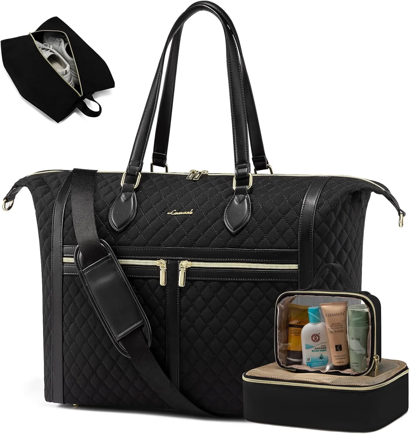 LOVEVOOK 4-in-1 Travel Weekender - Duffle, Carry On, Overnight & Toiletry Bag with Wet Pocket