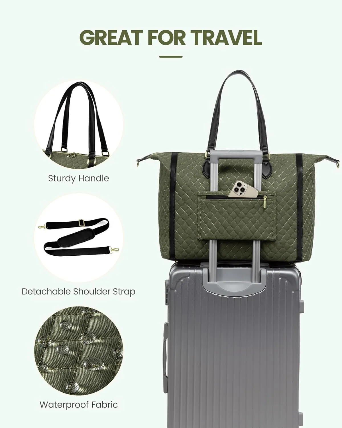 LOVEVOOK Travel Weekender Bags for Women, 4-in-1 Duffle Bag with Shoes Bag, Carry On Overnight Bag with Toiletry Bag & Wet Pocket, Large Travel Tote Bag Hospital Bag for Women Labor Delivery