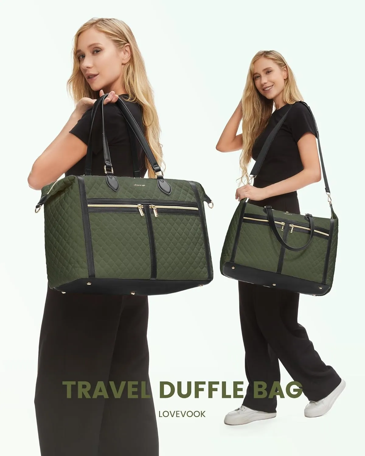 LOVEVOOK Travel Weekender Bags for Women, 4-in-1 Duffle Bag with Shoes Bag, Carry On Overnight Bag with Toiletry Bag & Wet Pocket, Large Travel Tote Bag Hospital Bag for Women Labor Delivery