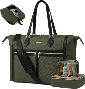 LOVEVOOK Travel Weekender Bags for Women, 4-in-1 Duffle Bag with Shoes Bag, Carry On Overnight Bag with Toiletry Bag & Wet Pocket, Large Travel Tote Bag Hospital Bag for Women Labor Delivery