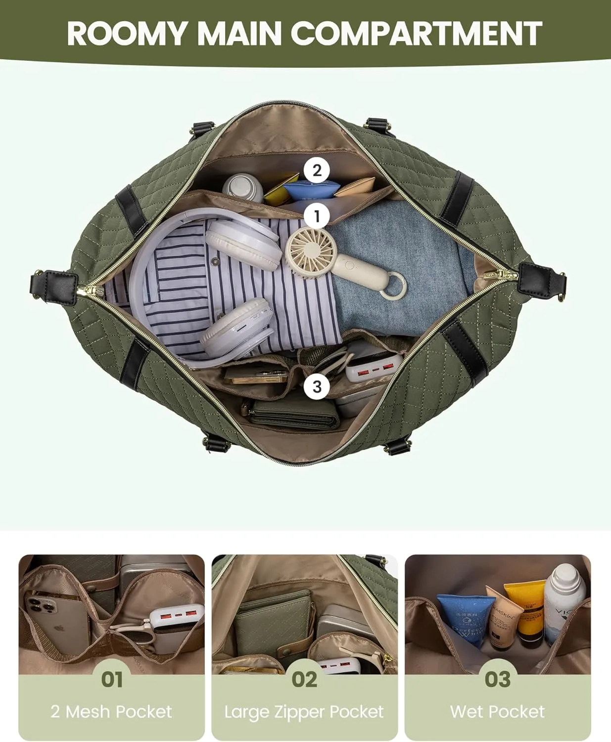 LOVEVOOK Travel Weekender Bags for Women, 4-in-1 Duffle Bag with Shoes Bag, Carry On Overnight Bag with Toiletry Bag & Wet Pocket, Large Travel Tote Bag Hospital Bag for Women Labor Delivery
