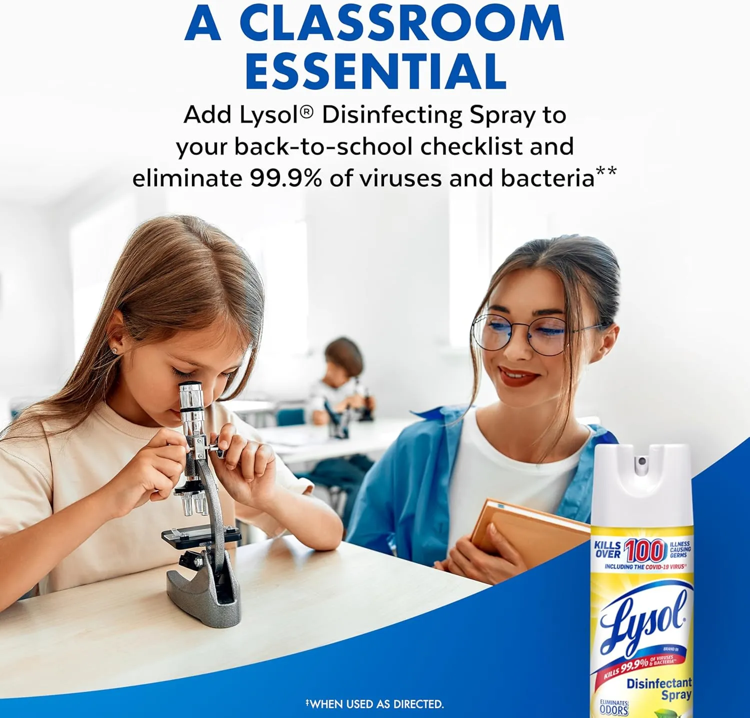 Lysol Disinfectant Spray, Sanitizing and Antibacterial Spray, For Disinfecting and Deodorizing, Lemon Breeze, 19 Fl Oz (Pack of 2), Packaging May Vary