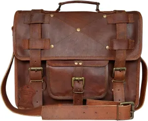 Madosh, Men's Leather Crossbody Briefcase Business Messenger Bag Shoulder Laptop case work Handbag
