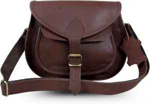 MADOSH Vintage Crossbody Leather Bags for Women Shoulder Handbag - Genuine Leather Shoulder Purse Women Crossover Bag Girls Sling Purse Brown Buckle Clousre (H-11x L-11x W-4)