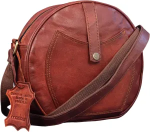 Madosh, Women's Crossbody Semi-Circle Shape Bag Leather Ladies Round Shoulder Fashion Sling Purse