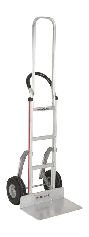 Magliner HMK119K2C5E Aluminum Hand Truck, Horizontal Loop Handle with Vinyl Sleeve, 20" x 12" Aluminum Extruded Plate, 500 lb Capacity