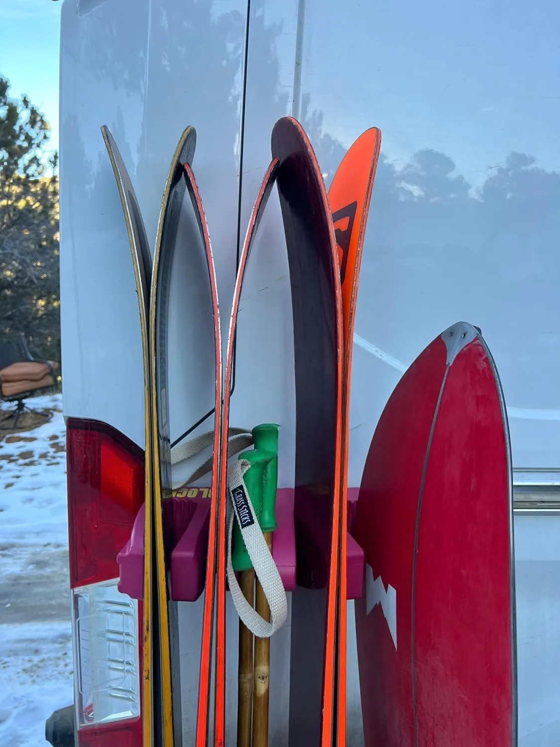 Magnetic Ski Holder and Snowboard Rack - Anti-Slip Design Scratch-Proof, Portable Storage Solution Ski Rack for Garage, Cargo Box, Cars, Ski Bags and Outdoor Adventures (Aqua Green, Two Pack)