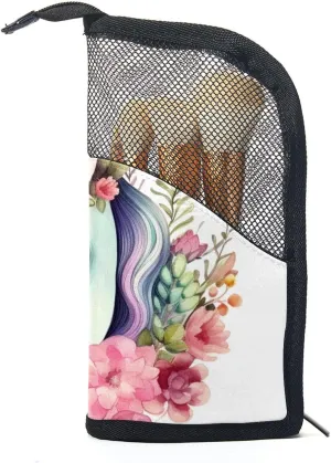 Makeup Bags for Women,Toiletry Bag for Men,Unicorn Floral Bushes,Travel Cosmetic Bag