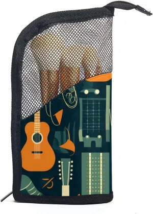 Makeup Bags for Women,Toiletry Bag for Men,Vintage Guitar Music,Travel Cosmetic Bag