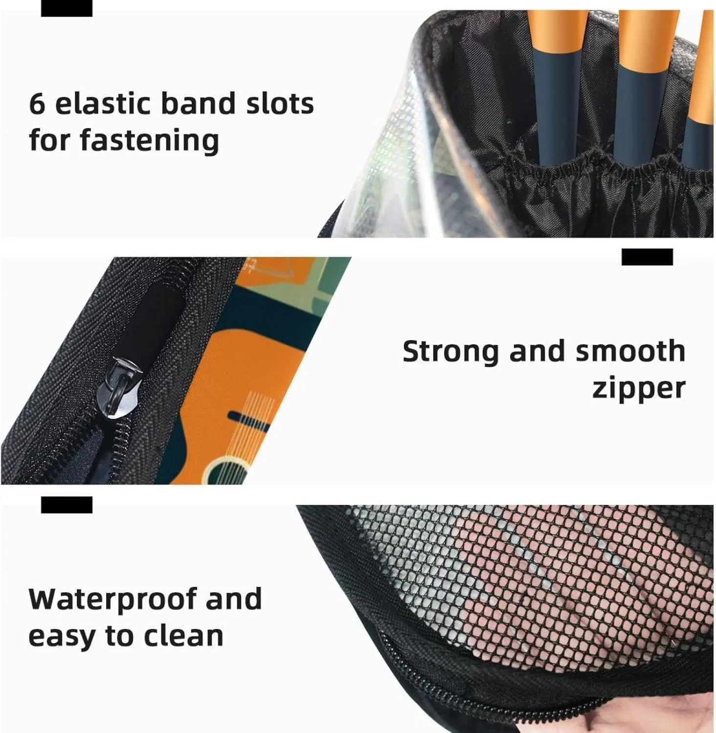 Makeup Bags for Women,Toiletry Bag for Men,Vintage Guitar Music,Travel Cosmetic Bag