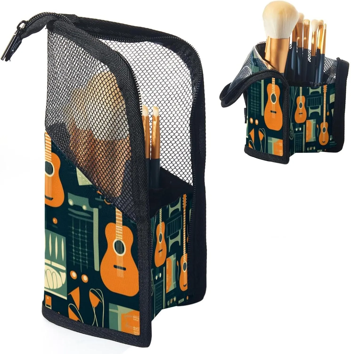 Makeup Bags for Women,Toiletry Bag for Men,Vintage Guitar Music,Travel Cosmetic Bag