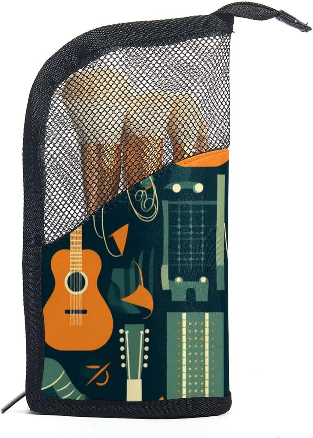 Makeup Bags for Women,Toiletry Bag for Men,Vintage Guitar Music,Travel Cosmetic Bag