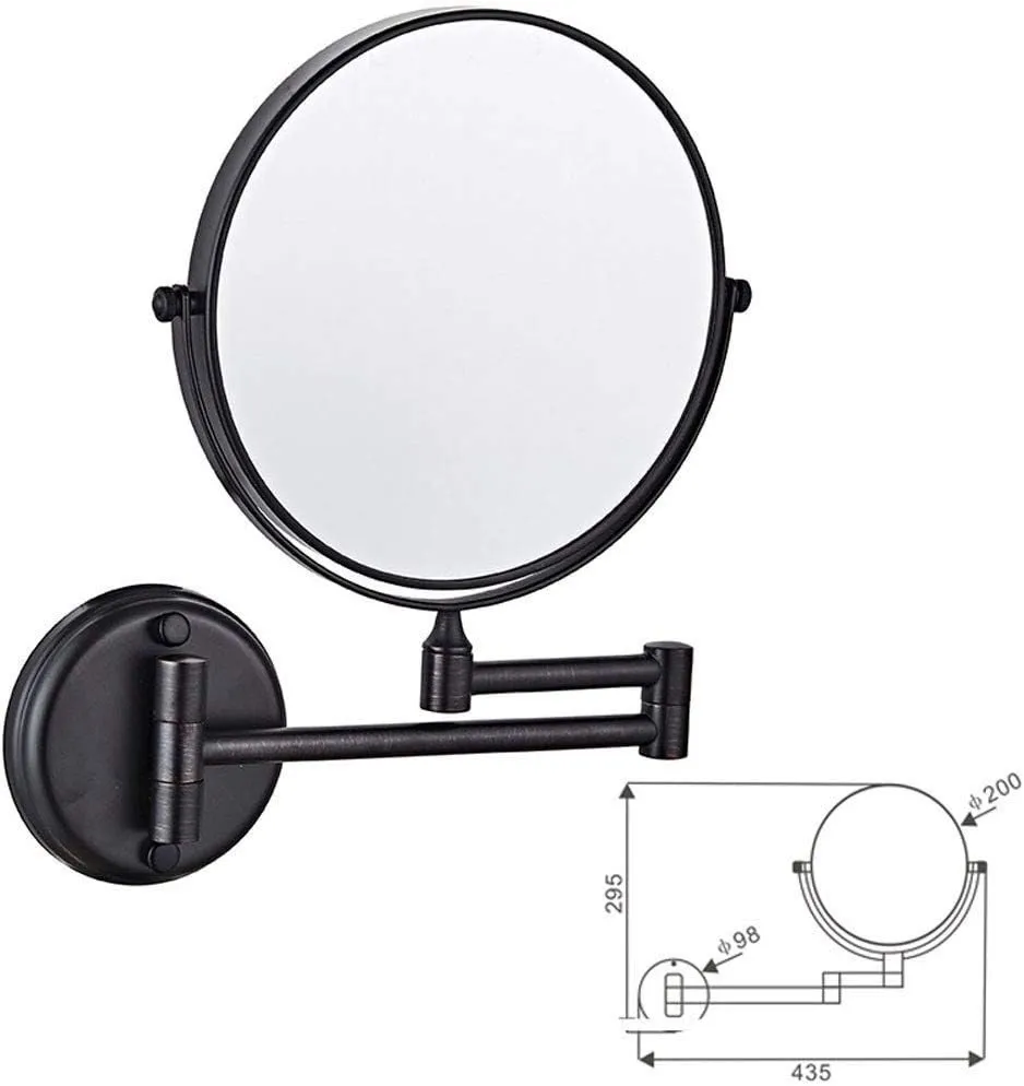 Makeup Mirror 8-inch Swivel Wall Mounted Mirror Extending Folding Bathroom Shaving Cosmetic Make Up Mirror(#5)
