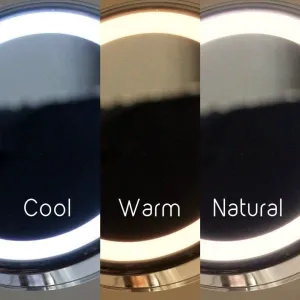 Makeup Mirror Hotel Wall Mounted Bright Lighted Makeup Mirrors with LED Light and Magnification Chrome Polished Plug in, High-End