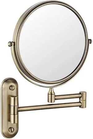 Makeup Mirror Vanity Mirror Bathroom Wall Mount Mirror, Vanity Mirror Folding Rotating Telescopic Mirror Double- Sided Magnifying Beauty Mirror Cosmetic Mirror (Color : C, Size : 3X)