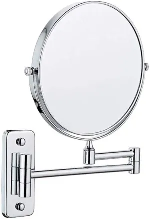 Makeup Mirror Vanity Mirror Wall Mount Makeup Mirror,Beauty Mirror Vanity Mirrors Folding Telescopic Magnification Double-Sided for Hotel Bathroom Cosmetic Mirror ( Color : Silver White , Size : 3x )