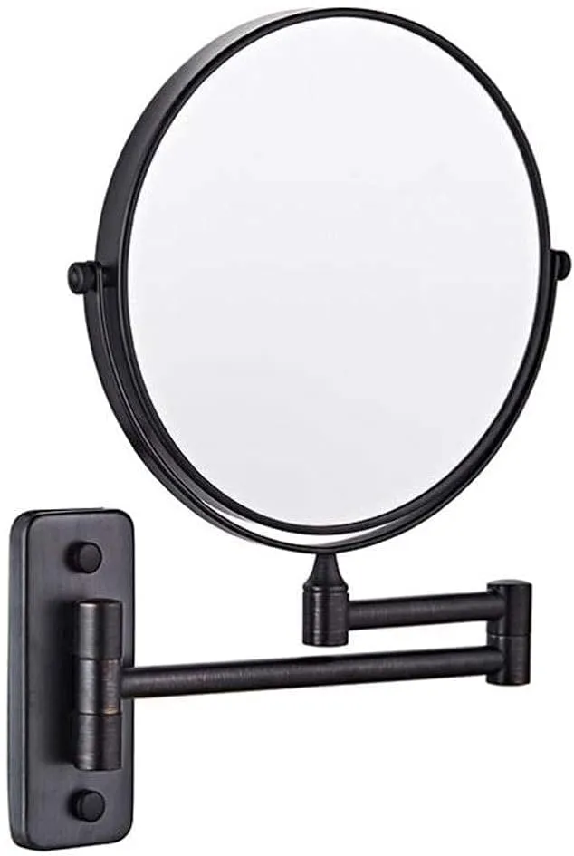 Makeup Mirror Vanity Mirror Wall Mount Makeup Mirror,Beauty Mirror Vanity Mirrors Folding Telescopic Magnification Double-Sided for Hotel Bathroom Cosmetic Mirror(B,3X)
