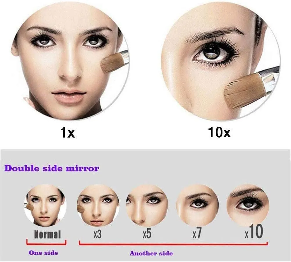 Makeup Mirror Wall Mounted, 8inch Bathroom Mirror Round Make Up Mirror 360 Rotation Double-Sided Makeup Mirror, for Makeup, Shaving, Facial Care