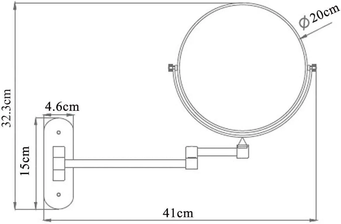 Makeup Mirror Wall Mounted, 8inch Bathroom Mirror Round Make Up Mirror 360 Rotation Double-Sided Makeup Mirror, for Makeup, Shaving, Facial Care