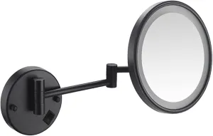 Makeup Mirror with Lights and 10X Magnification LED Wall Mounted Bathroom Vanity Mirror Swivel Extendable Shaving Mirror Brass USB (Color : Gold, Size : Hardwi (Color : Black, Size : Plug in)