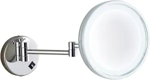 Makeup Mirror with Lights and Magnification, Chrome LED Wall Mounted Bathroom Vanity Mirror, Swivel Extendable Shaving Mirror,Hardwired,5X (Color : Hardwired, Size : 3X)