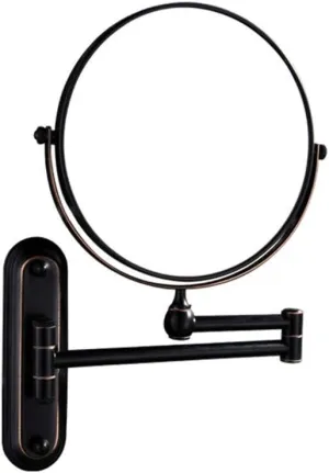 Makeup Mirror with Magnification, 360 Degree Swivel, Two-Sided Extendable, Makeup Mirror with 12" Extension for Bathroom (Color : Matte Black, Size : 7X)