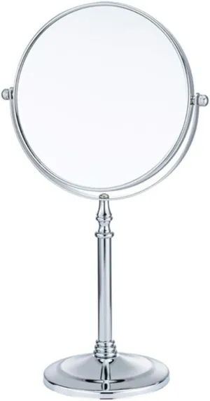 Makeup Mirror,Magnifying Mirror 1/20X Magnification, Large Table top Two-Sided Swivel Vanity Mirror, Chrome FinishStyle 1-8 inches
