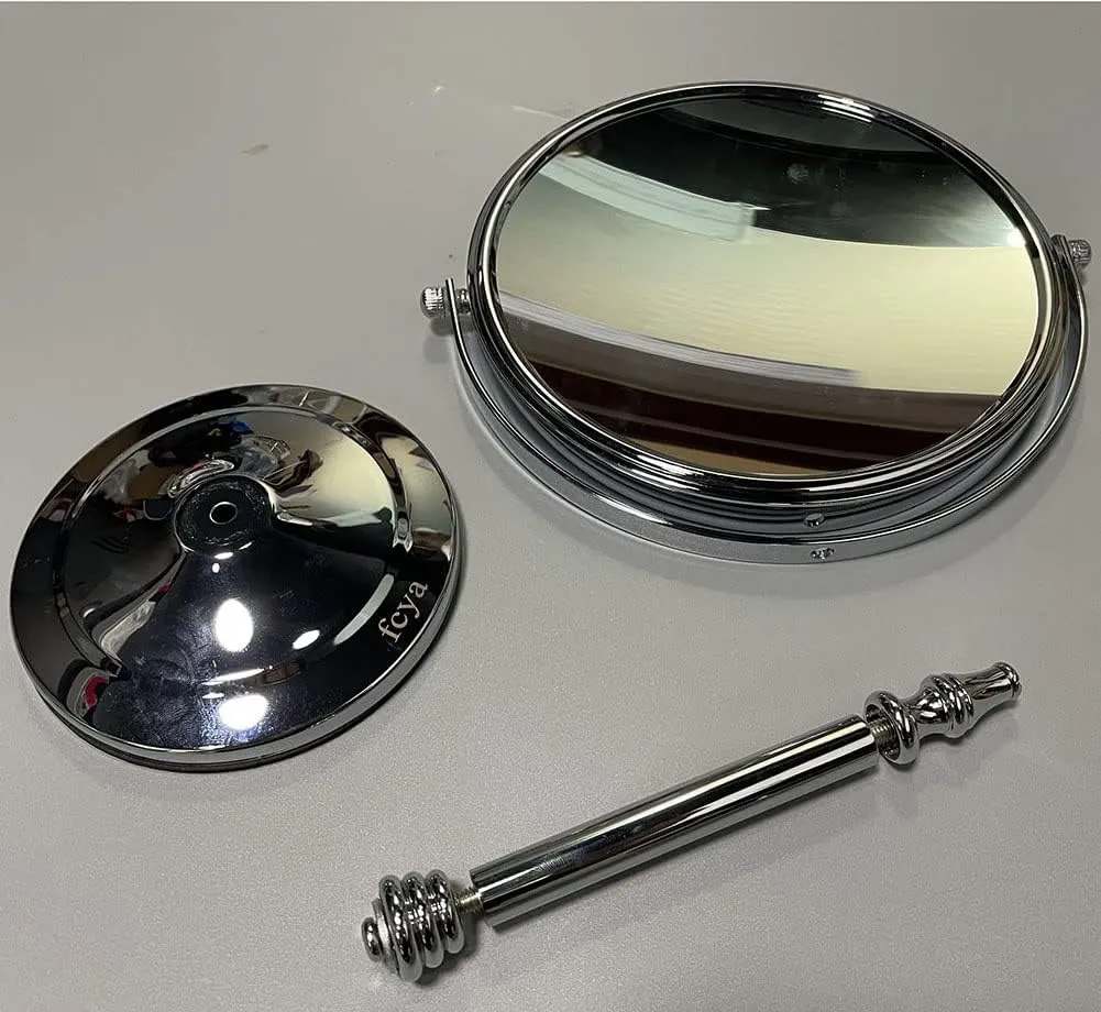Makeup Mirror,Magnifying Mirror 1/20X Magnification, Large Table top Two-Sided Swivel Vanity Mirror, Chrome FinishStyle 1-8 inches