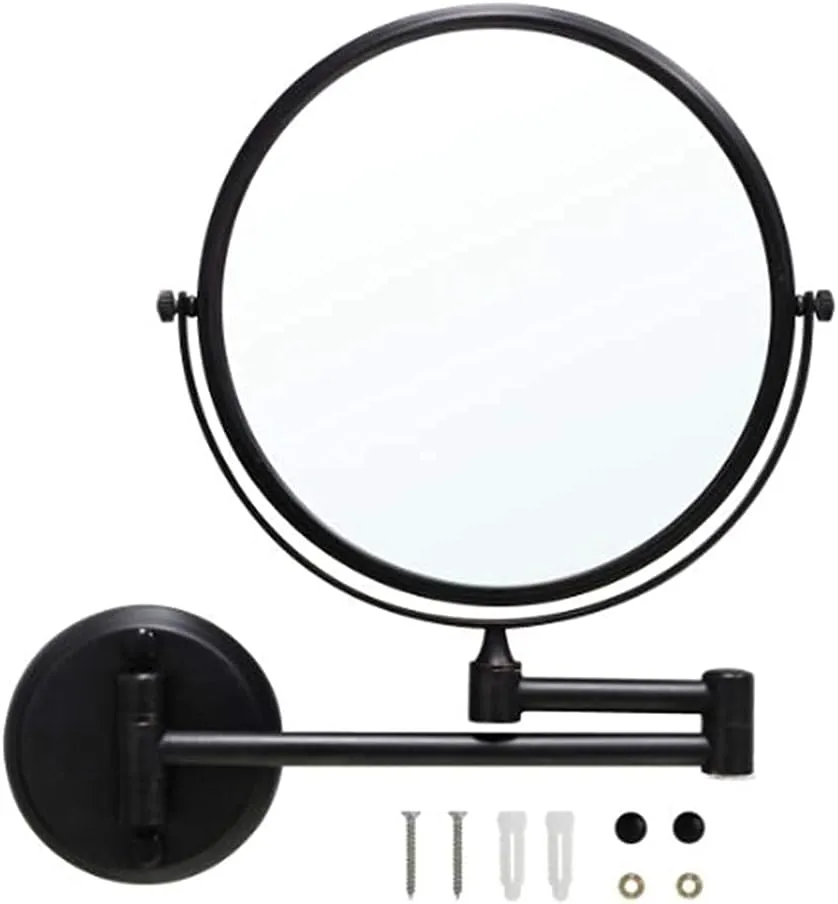 Makeup Mirrors Wall Mounted, 8 Inch Bathroom Magnifying Double Sided Adjustable Extendable Swivel Vanity Mirrors Cosmetic