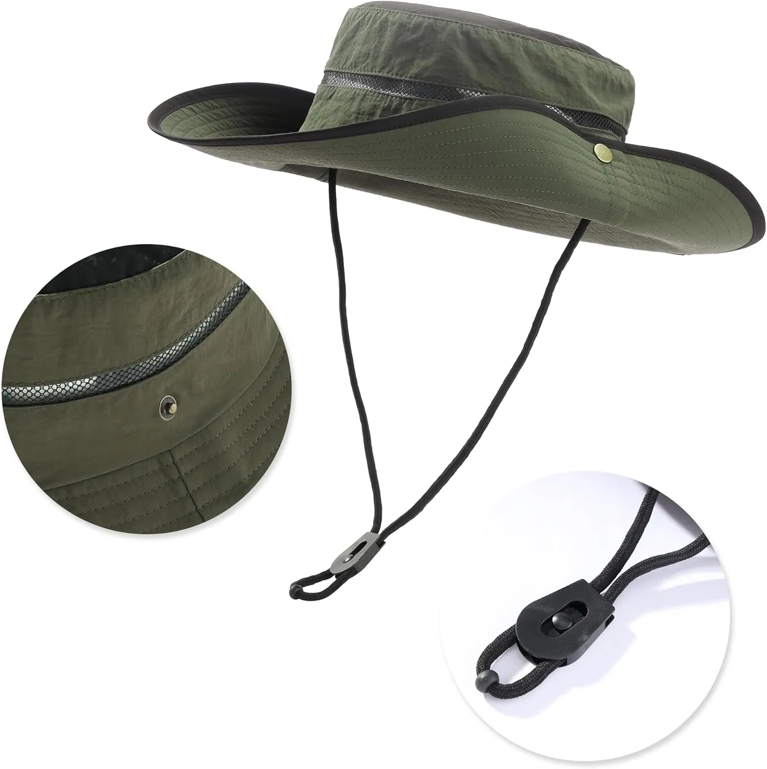 Manfnee Sun Hats for Men Women Wide Brim Breathable Bucket Hat Quick Dry Hiking Fishing Outdoor Cap