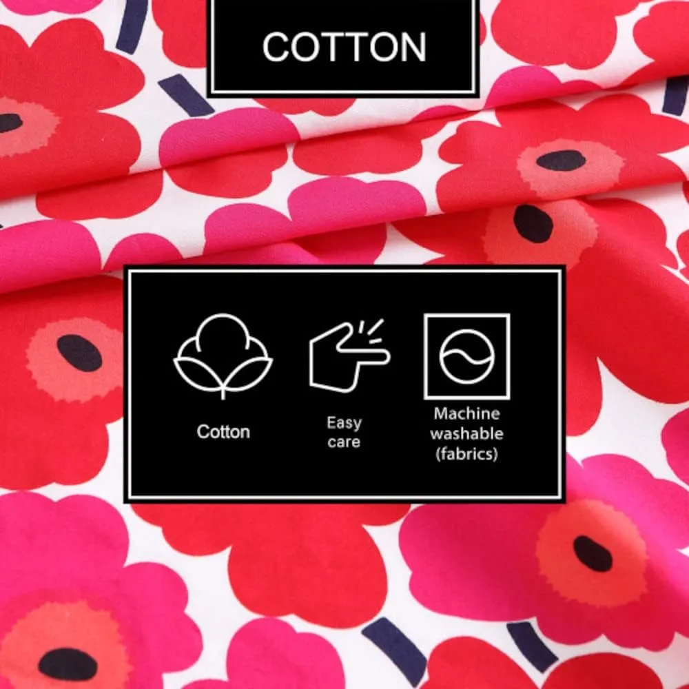 MARIMEKKO - Queen Sheets, Cotton Percale Bedding Set, Crisp & Cool Home Decor (Unikko, Queen)