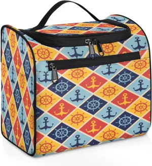 Maritime Mood Makeup Bags Portable Cosmetic Bags Durable Waterproof with Hanging Hook Large Capacity Travel Makeup Bag for Travel Accessories Toiletries
