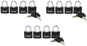 Master Lock 131Q 1-3/16" Wide Weatherproof Solid Body Padlock; 12-Pack