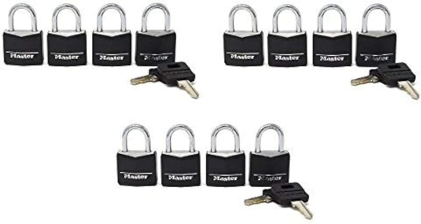 Master Lock 131Q 1-3/16" Wide Weatherproof Solid Body Padlock; 12-Pack