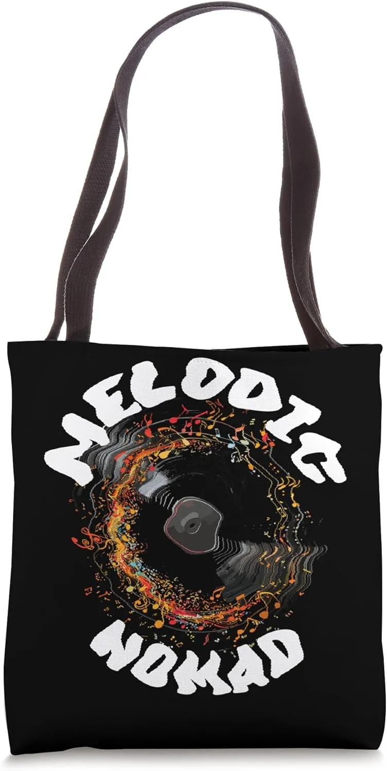 Melodic Nomad Vibrant Vinyl Spin Tote Bag