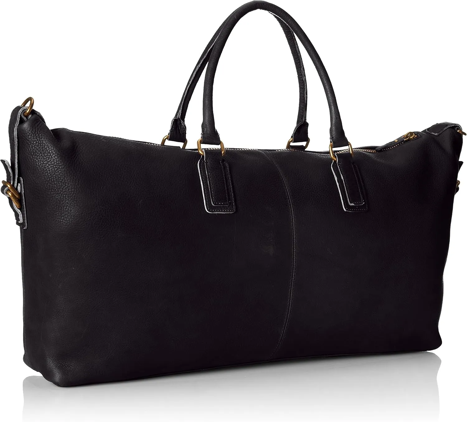 Men's Classic Leather Weekender Bag, Black, One Size