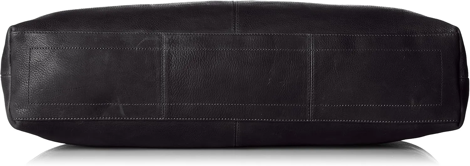 Men's Classic Leather Weekender Bag, Black, One Size