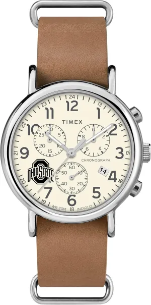 Men's Collegiate Weekender Chrono 40mm Quartz Leather Strap