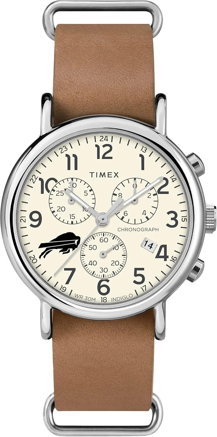 Men's NFL Weekender Chrono 40mm Quartz Leather Strap