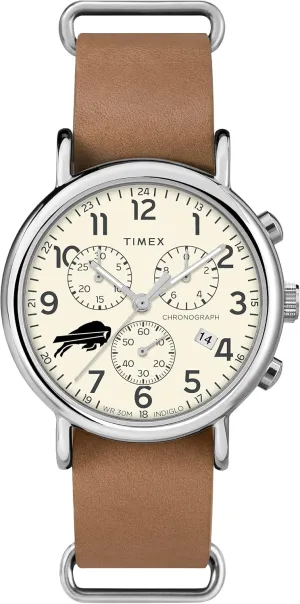 Men's NFL Weekender Chrono 40mm Quartz Leather Strap
