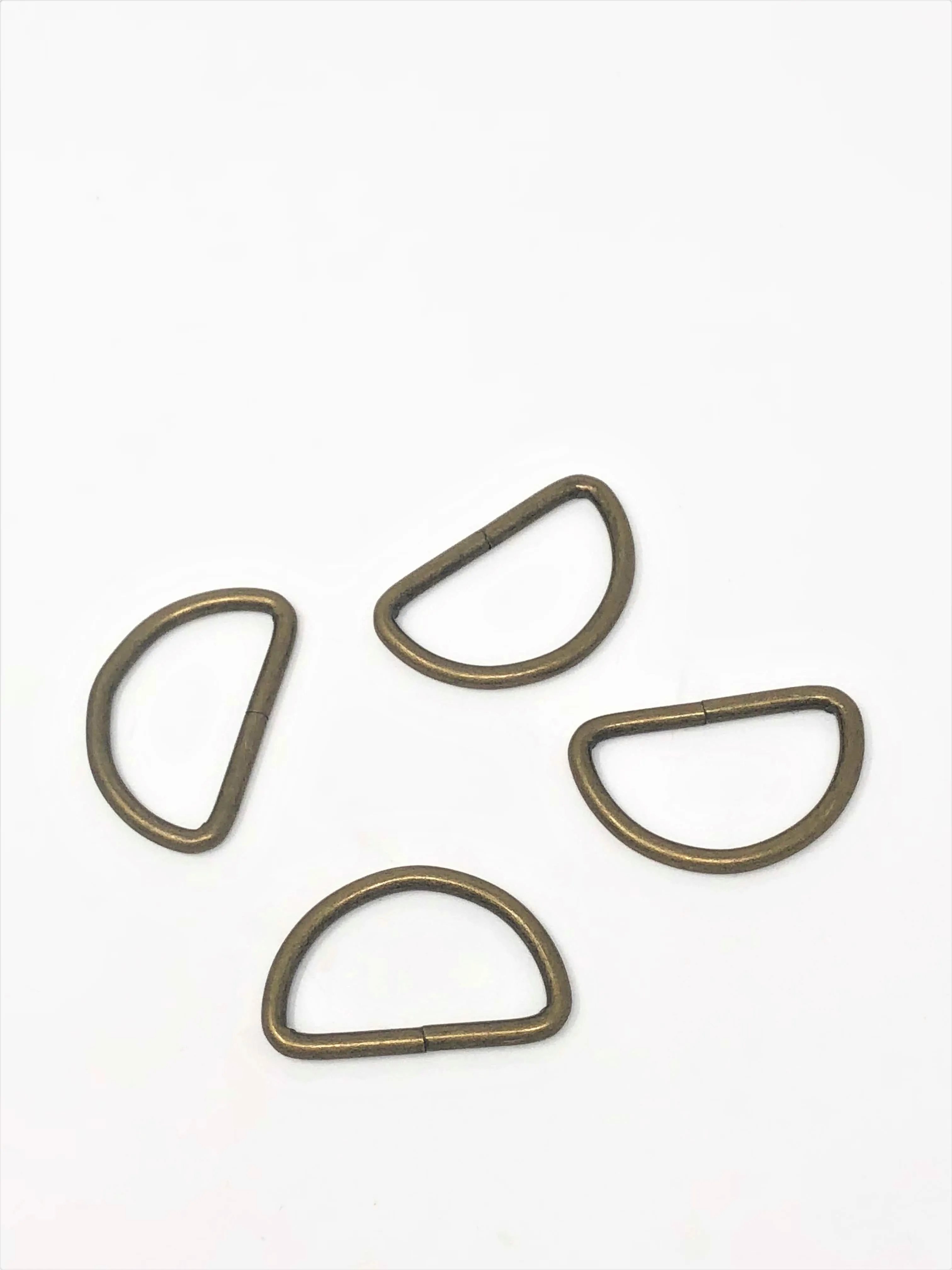 Metal D Ring 2"  Antique Brass Plated Loop Ring