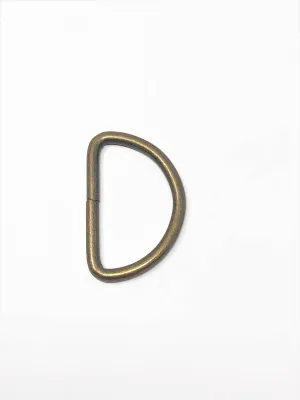 Metal D Ring 2"  Antique Brass Plated Loop Ring