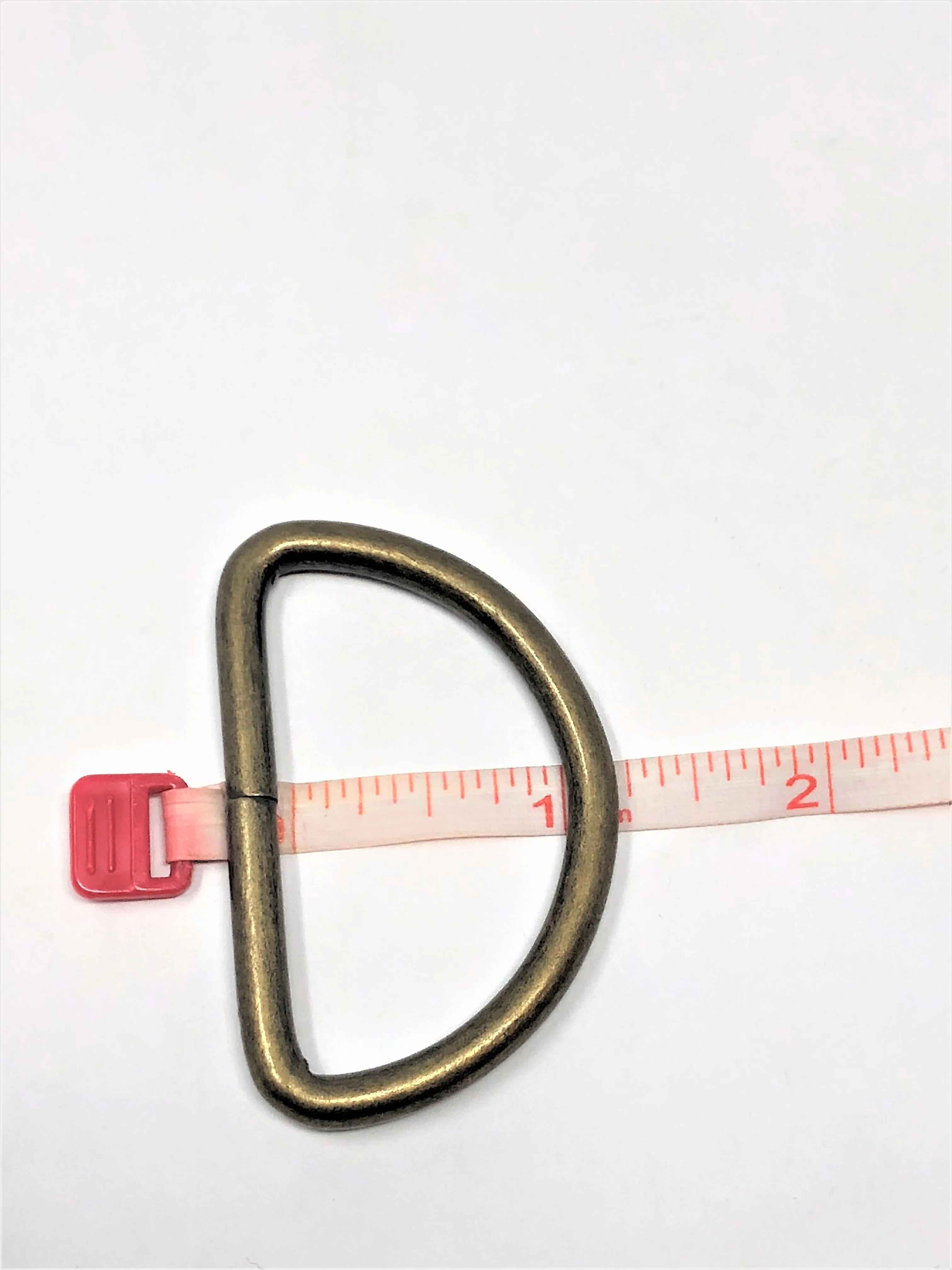 Metal D Ring 2"  Antique Brass Plated Loop Ring