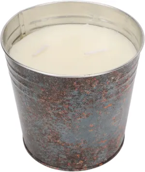 Metal Tin Bucket Candles, 3 Wicks Smokeless Smell Citronella Candles for Courtyard Dining Gardening Picnic Camping