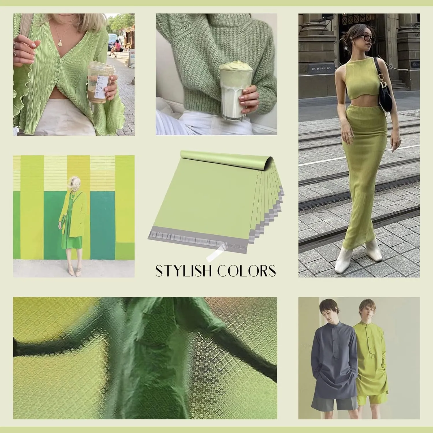 Metronic Large Poly Mailers 19x24 100Pcs, Strong Adhensive Shipping Bags for Clothing, Waterproof Mailers Bags for Small Business, Shipping Envelopes, Tear-resistant Packing Bags in Avocado Green